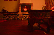 Room with fireplace
